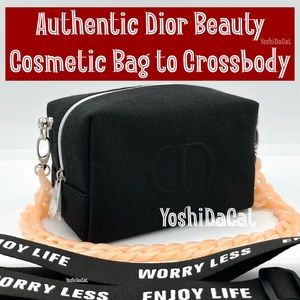 🆕 Dior Beauty Cosmetic Case to Crossbody Bag Purse, Black, New Handbag